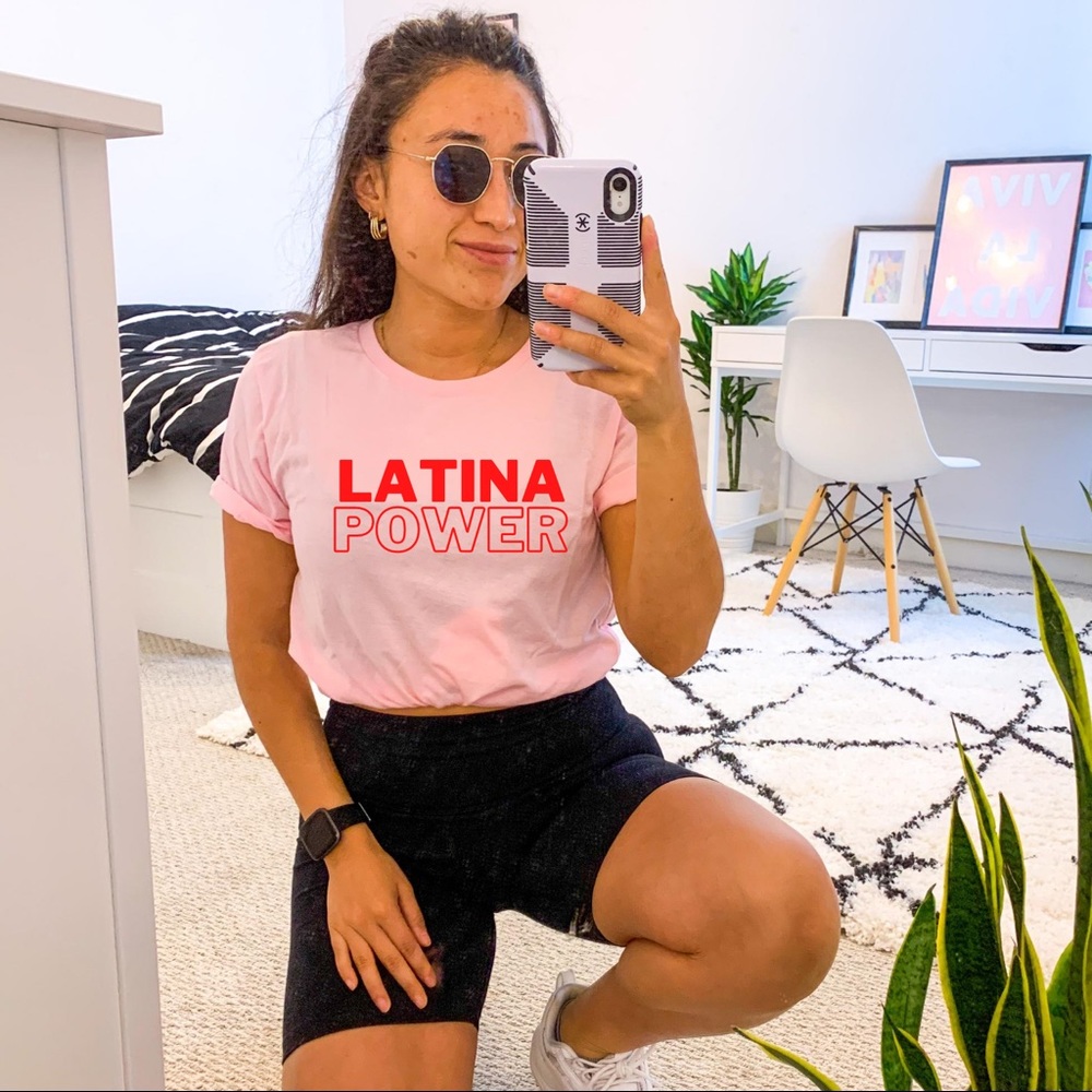“Latina Power” Pink Shirt Small